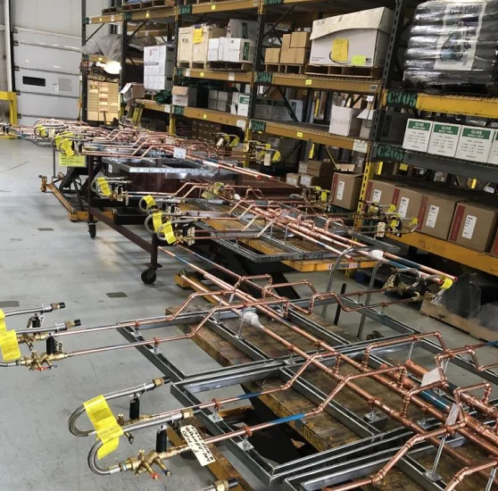 Pipe equipment laid out at the CDS warehouse